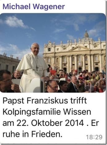 Papst - Bild - Kolpingfamilie Wissen
