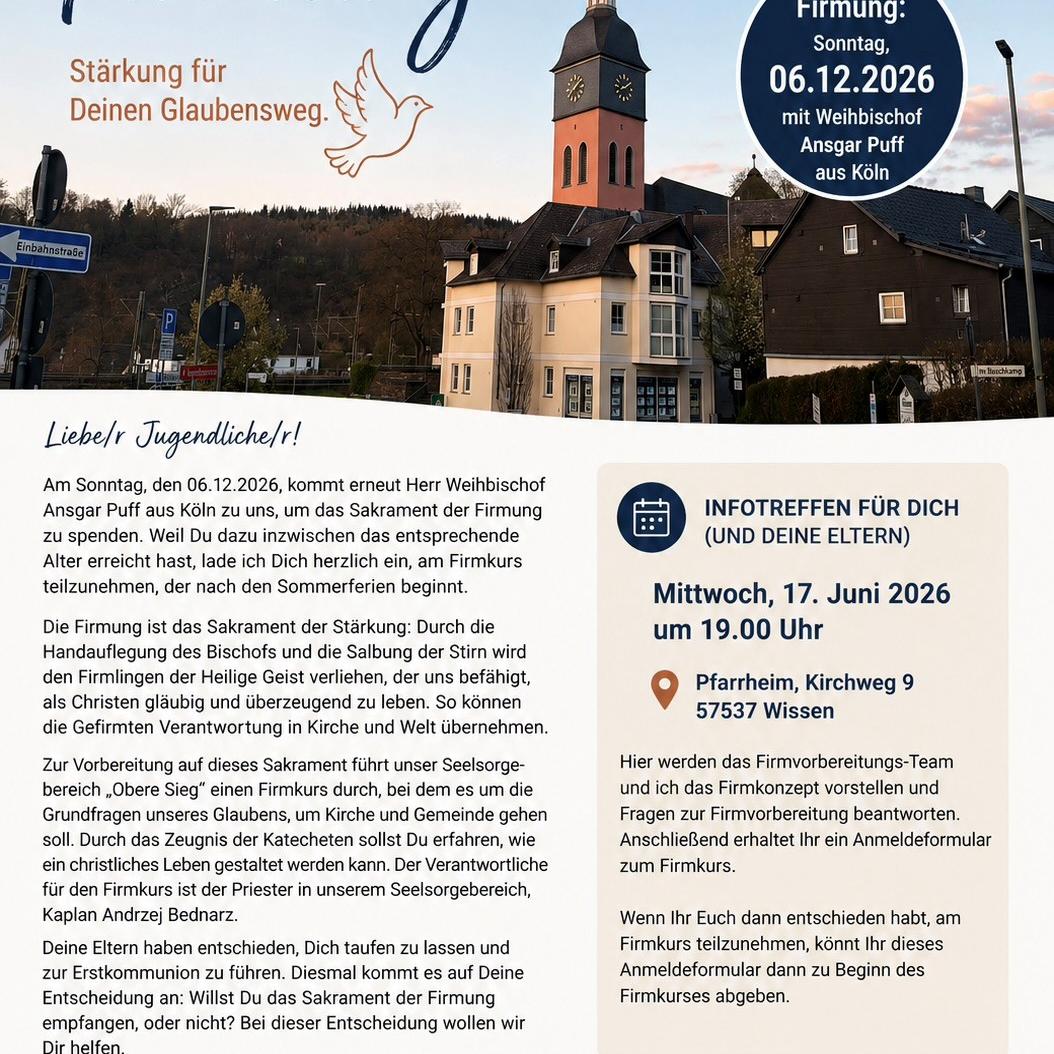 Firmung 2026 Plakat Einladung
