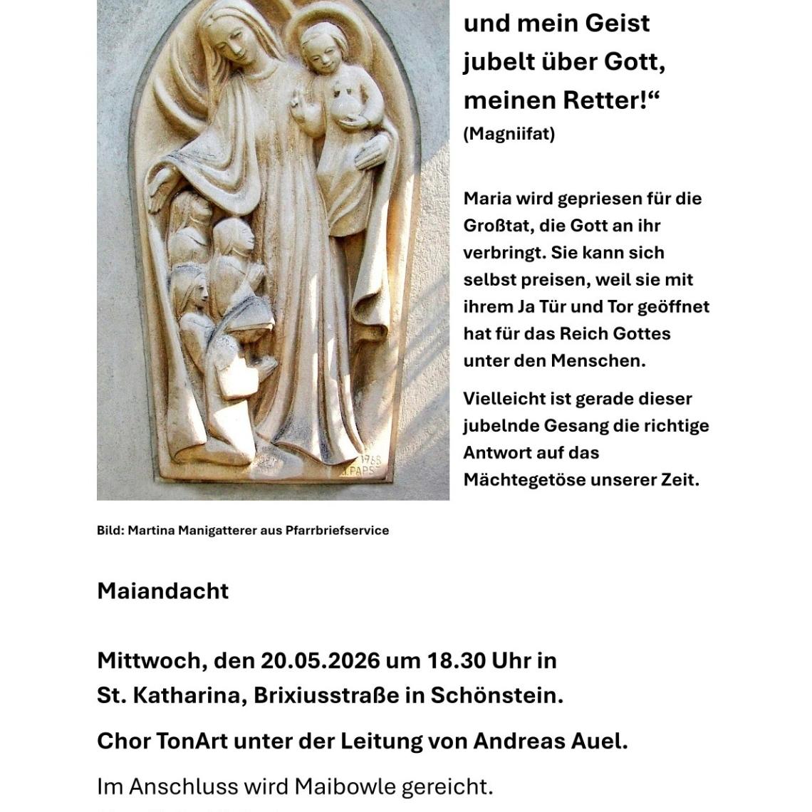 Plakat Maiandacht 2026